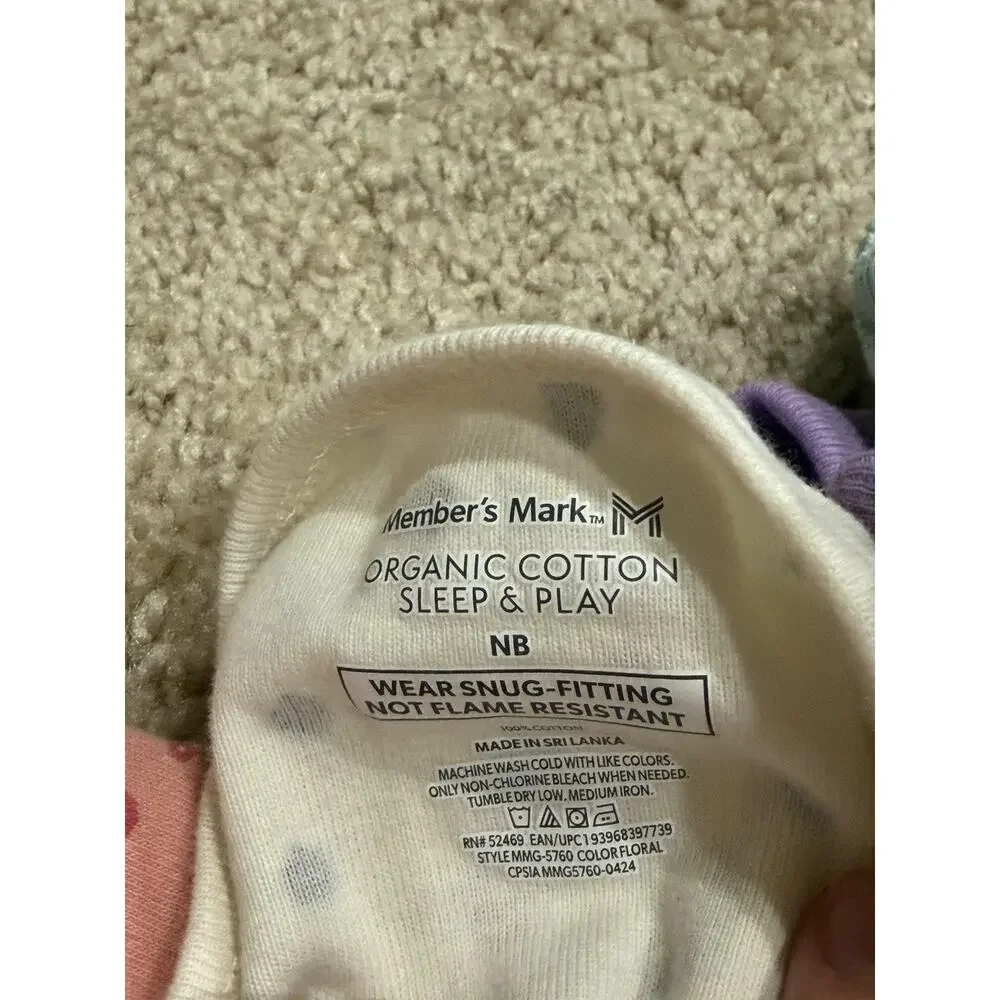 Newborn NB Girls Lot 9x Zip Sleeper Pajamas Footies EUC 3 Organic Cotton 1 NWT